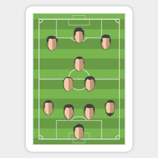 Football Formation 4-2-1-3 Sticker
